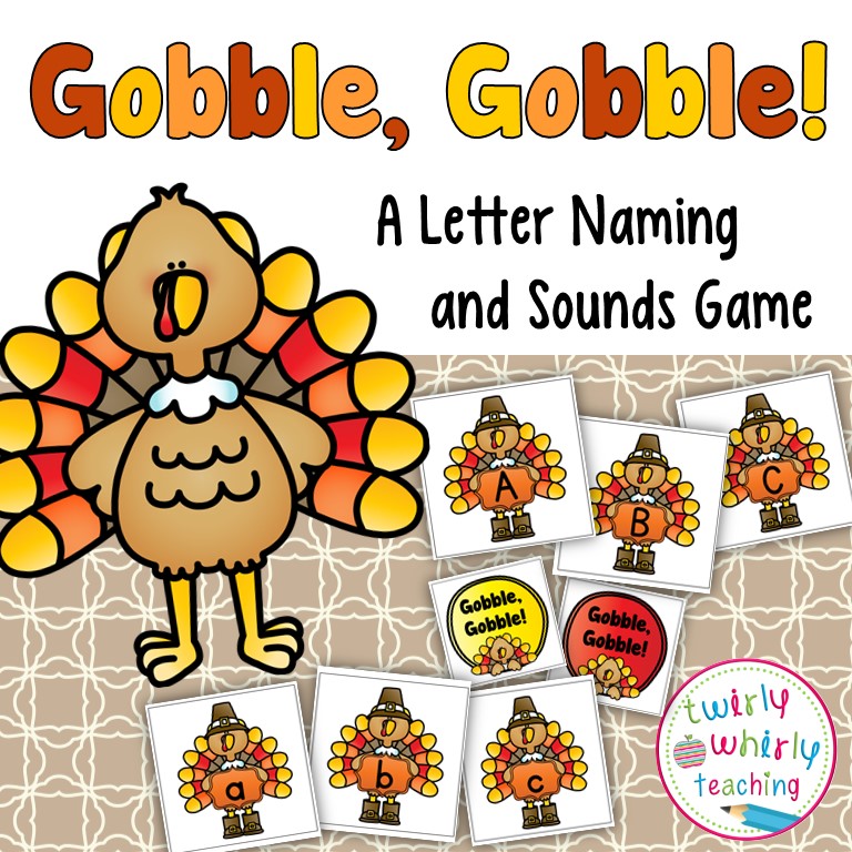 Letter Sounds, Letter Naming Game, Thanksgiving Game, Kindergarten