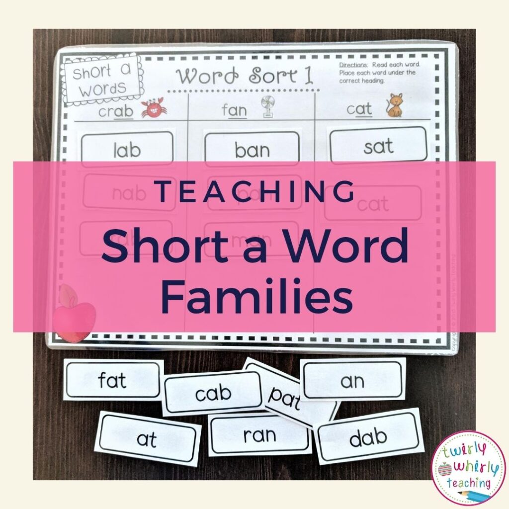 teaching short a word families