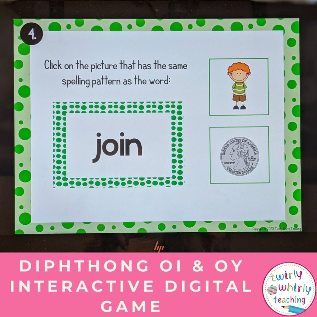 diphthong oi and oy interactive game twirly whirly teaching