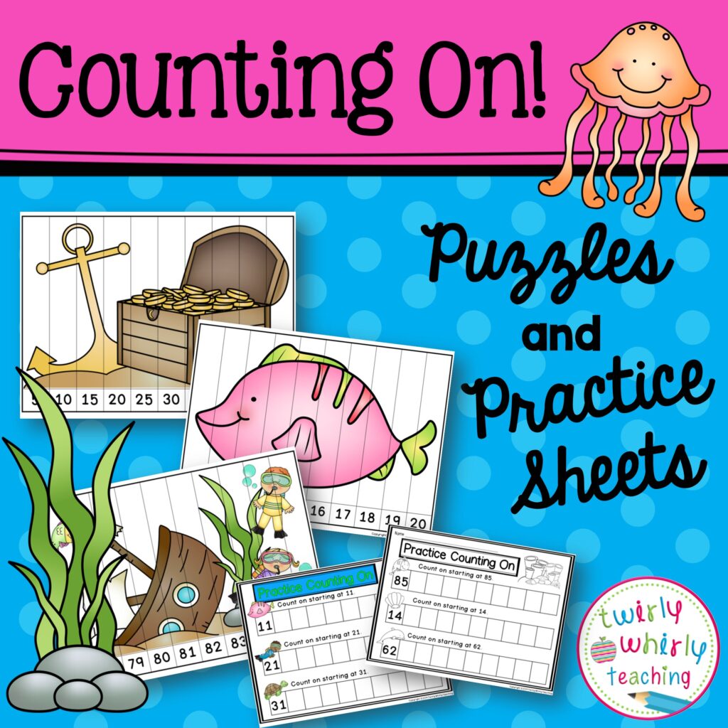 counting puzzles, count by ones, counting forward, numeracy, twirly whirly teaching